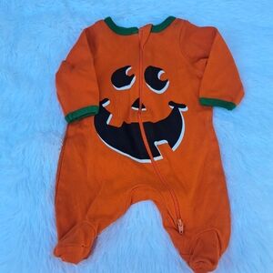 Pumpkin Kids One Piece Newborn Halloween Orange Sleeper